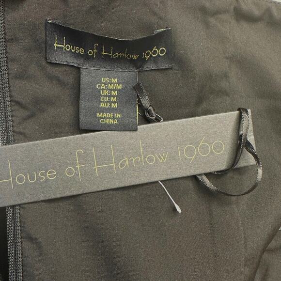 House Of Harlow 1960 Velvet Sheath Dress Rhinestone Straps Women Medium NWT - Picture 2 of 8